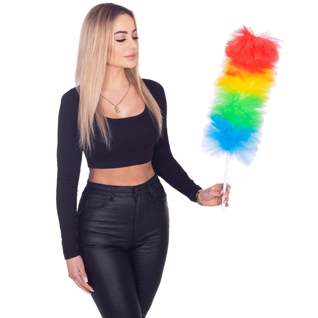 Wasbare Stoffer -Stofdoek - Telescopische - Borstel - 60 cm - Regenboog