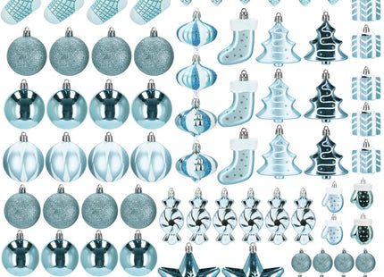 Kerstballen | 77 Stuks | Lichtblauw