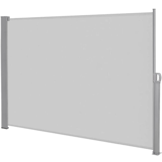 Windscherm - Tuinscherm - Oprolbaar - Waterbestendig - Staal - Aluminium - Lichtgrijs - 350 X 180 CM