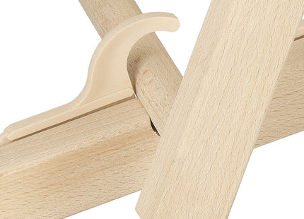 Ligbed | Strandstoel | Ligstoel | Verstelbaar | Armleuningen | Beukenhout | Handgemaakt | Geel/Wit