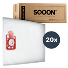 SQOON® Basic Stofzuigerzakken Geschikt voor Numatic NVM 1CH Henry / Hetty / James - Model 604015 - 20 Stuks