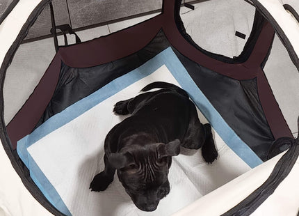 Puppyren | Hondenren | Opvouwbare dierenren | 81 cm | Bruin/Zwart/Beige