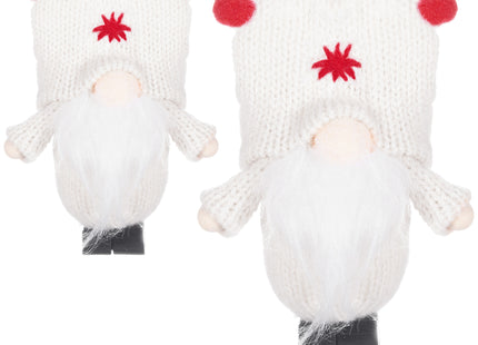 Kerstkabouter - Kersthanger - Kerstdwerg - Kerstversiering - Witte - 8 cm