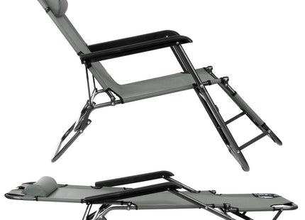 Tuinstoelen | Ligstoel | Ligbed | Verstelbaar | Inclusief Hoofdsteun | 2 Stuks | Grafiet