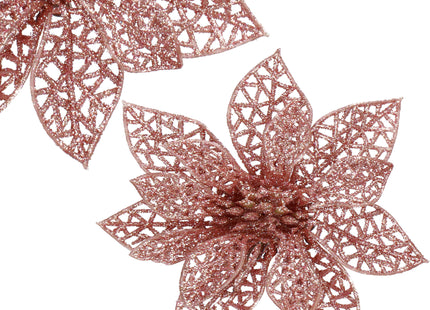 Kerstboomhanger | Met Clip | Ster van Bethlehem | Roze Glitter | 11 Cm