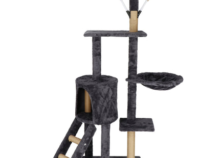 Krabpaal - 6 Etages - Voor Katten - Toren - Meubelbescherming - 35 x 35 x 145 cm - Grijs