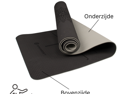 Yoga Mat | Extra Dik (6 mm) | Zwart/Grijs