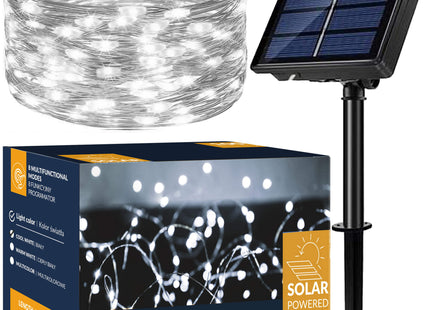 Kerstboomverlichting | met 200 LED Lampjes | 22 M | Koel Wit | Zonne-energie