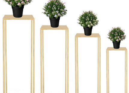 Plantenzuil| Plantentafel | Planten Etagère | Set van 4 | Metaal | Goud