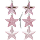 Kerstballen | Sterren | 6 Stuks | Roze