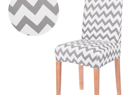 Stoelhoes - Voor Eetkamerstoelen - Met Stretch -  Wit - Grijs