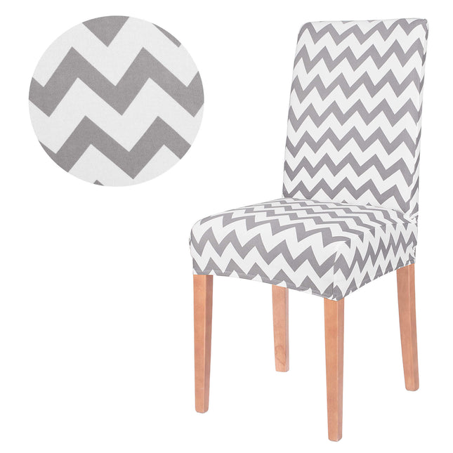 Stoelhoes - Voor Eetkamerstoelen - Met Stretch -  Wit - Grijs
