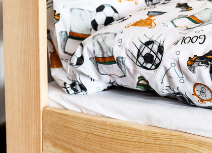 Kinderbed - Bed - Veiligheid - Uitvalbescherming - Hout - Lichtbruin - 160 x 80cm