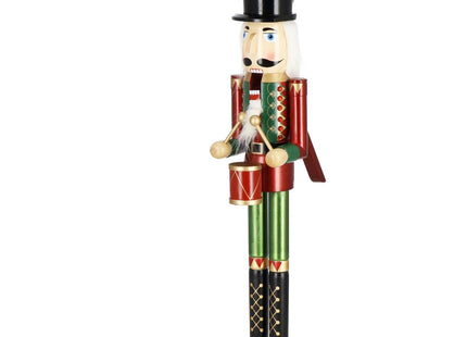 Notenkraker Kerst | Houten Soldaat | Kerstversiering | Groen/Rood | 90 cm