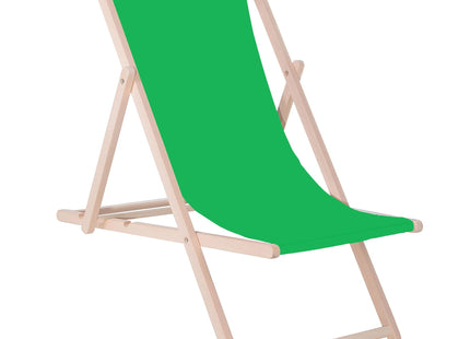 Strandstoel - Verstelbaar - Beukenhout - Hangemaakt - Groen