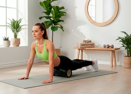 Actiget® Foam roller - Triggerpoint massage - Massage roller - 33 CM - Medium Hard - Zwart - Effecten