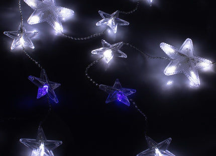 Kerstverlichting Sterrengordijn | Koel Wit/Flitsblauw | 2 m | 180 Led's