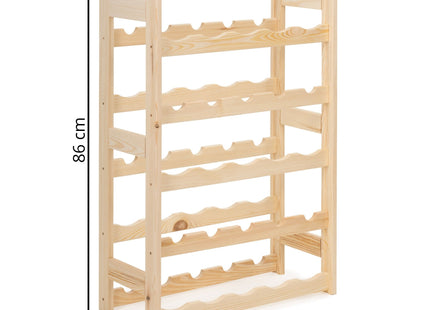 Wijnrek - Wijnrek voor 30 Flessen - Glazenrek - 53 x 25 x 86 Cm - 60 KG - Grenenhout