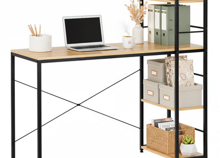 Bureau – Werkbureau – Computer Bureau – Bureautafel – 48 x 120 x 120 cm – 100 Kg - industriële - Zwart - Naturel