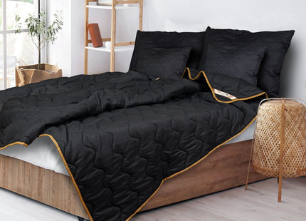 2-in-1 Dekbed - 160 x 200 cm - Zwart - Dekbed zonder overtrek - Anti Allergie & Ademend - All Year Dekbed - Zomerdekbed & Winterdekbed