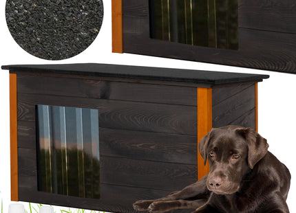 Hondenhuis - Hondenhok - Dog House - Geïsoleerd - Voor Buiten - Weersbestendig - Hout -Grijs - Bruin