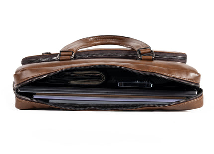 Baltan Leren Aktetas - Laptoptas - Tot 16 inch - Bruin - 10L - 38 X 29 X 10 CM
