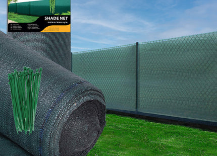 Zichtbreeknet | Zichtdoek | Privacynet | Schaduwdoek | Rol 1,5 x 10 m | 90 % Schaduw | 140g/m² | Groen