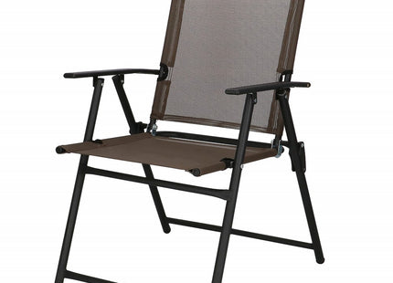 Tuinstoel | Tuinstoelen | Inklapbaar | Aluminium & Textileen | Bruin/Zwart