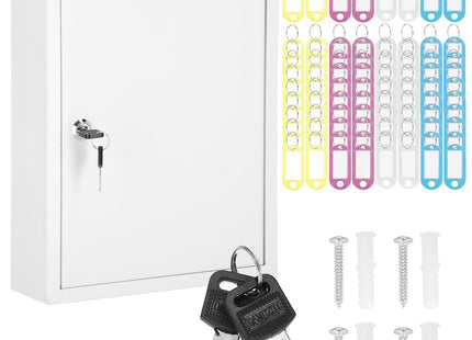 Sleutelkluis | Sleutelkast | Sleutelbox | 80 Haken | 45 x 38 x 8 cm | Wit