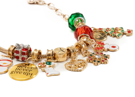 Springos® Adventskalender met Sieraden – 24 Vakjes met 22 Kerstbedeltjes en 2 Armbanden – DIY Sieradenset