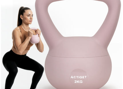 Actiget®  Zachte Kettle Bell | Kettlebell | 2 kg | Roze