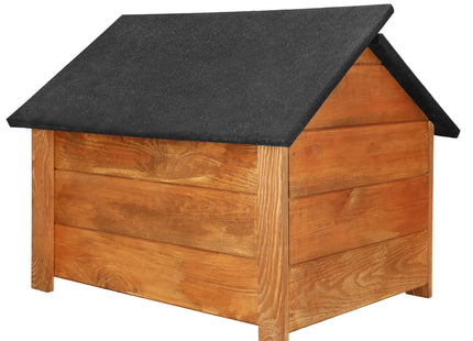 Hondenhuis - Hondenhok - Dog House - Geïsoleerd - Voor Buiten - Weersbestendig - Hout - Zwart