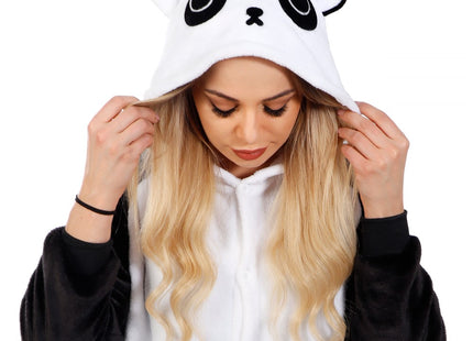 Onesie Volwassenen | Panda | Maat S | Zwart/Wit
