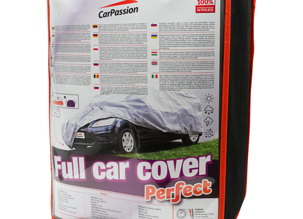 CarPassion Perfect Autohoes - Beschermhoes - Waterdicht &amp; Vorstbestendig - Maat L - Grijs - 450 x 137 x 150 cm