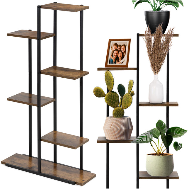 Plantenrek - Plantenstandaard - Bloemenstandaard - Bloementrap - Metaal - 6 - Laags - 60 X 20 X 113 CM