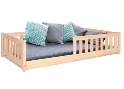 Kinderbed - Bed - Valbeveiliging - Lattenbodem - Hout - Lichtbruin - 200 x 80cm