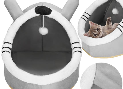 Kattenmand - Kattenhuis - Bed - Kussen - 42x44x35 cm - Grijs