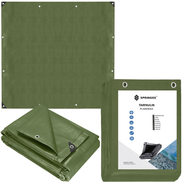 Afdekzeil | Dekzeil | Zeildoek | Waterdicht | PVC | 3 x 3 m | 120 g/m2 | Groen