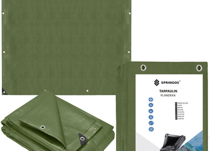 Afdekzeil | Dekzeil | Zeildoek | Waterdicht | PVC | 3 x 3 m | 120 g/m2 | Groen