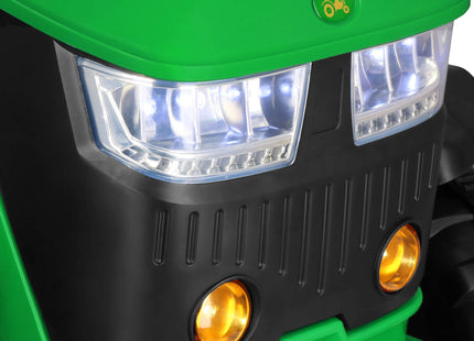 Elektrische Tractor - Elektrische Trekker - 12 V Accu -  Aanhanger - Trailer -  Aangedreven - Afstandsbediening - Kunststof - Metaal - Zwart - Groen