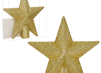 Kerstboom Piek | Ster | 21 cm | Goud | Glitter