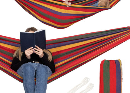 Hangmat | Extra Stevig | Inclusief Opbergtas | Veelkleurig | 200 x 150 cm