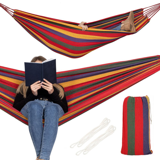 Hangmat | Extra Stevig | Inclusief Opbergtas | Veelkleurig | 200 x 150 cm