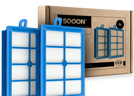 SQOON® HEPA Filterset 2x geschikt voor stofzuigers van Philips, AEG & Electrolux - - 2 STUKS - Gelijk aan model: FC8031