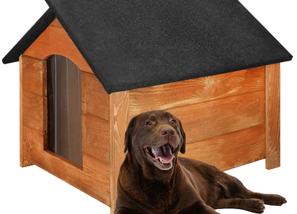 Hondenhuis - Hondenhok - Dog House - Geïsoleerd - Voor Buiten - Weersbestendig - Hout - Zwart