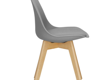 Eetkamerstoel - Gestoffeerd - Grijs - 82 x 44,5 x 41 CM