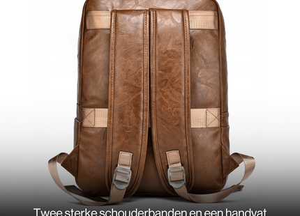 (BALT-PLC-002-01) Baltan Leren Rugzak - Backpack - Bruin - 40 X 28 X 14 CM