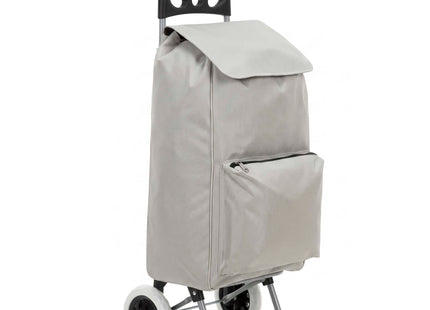 Boodschappentrolley - Boodschappenkrat - Met Twee Wielen - Grijs - Zwart - 46 L - 30 KG - 95 x 35 CM