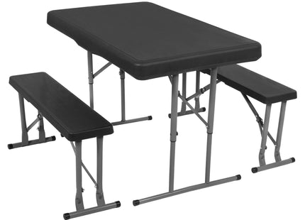 Picknick Tafel Met Bankjes - Campingtafel - Campingset - Biertafel - Horeca -Tafel - Bankjes - Opvouwbaar - Zwart - 105 x 64 x 70 cm