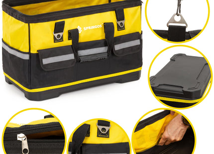 Gereedschapstas - Werkplaatstas - Gereedschapsorganizer - Vakken - Zwart/Geel - 49x27x35 cm - 45 Liter